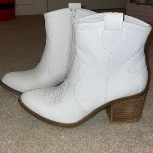 White cowboy booties